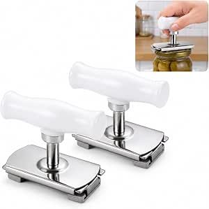 2pcs Jar Opener, Adjustable Stainless Steel Lid Opener,1-10.2cm Kitchen Tool for Jars and Caps
