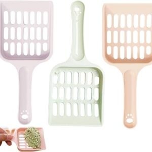 3 Pcs Cat Litter Scoop, Cat Poop Scoop, Strong Litter Tray Scoops, Pooper Scooper Cats Handy Sand Sifter Poop Sieve Cleaning Tool Set (3 Colors)