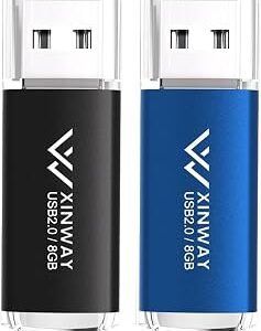 Memory Stick 8GB USB Flash Drive Thumb Drives Data Storage USB Stick, (2 Pack 8GB - Black Blue)
