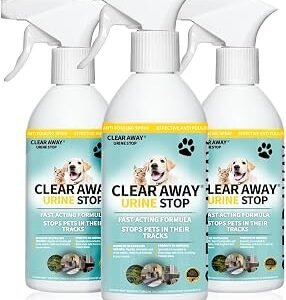 Urine Stop by Clear Away: Eco-Friendly Lemon-Scented Pet Deterrent & Odour Eliminator Spray - Safe for All Surfaces, Pets & Children - Versatile Indoor & Outdoor Use - Made in the UK (1 Litre)