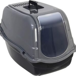 Dogi Click and Secure Pet Cat Litter Tray Toilet Box, Grey