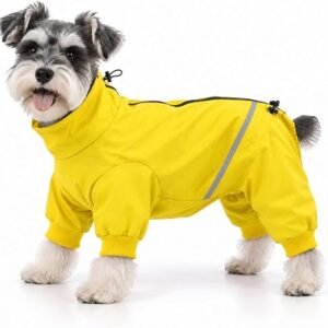Morezi Waterproof Dog Raincoat with Legs, Full Body Coverage Dog Suit | Four Legged Dog Coat, Reflective Strip, Back Zip, Adjustable Drawcords, Rain Coat...