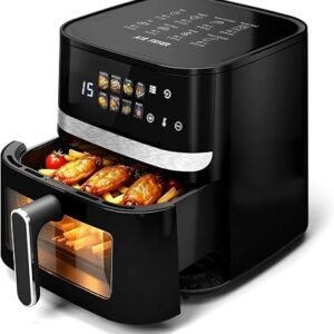 6.5L Air Fryer with Viewing Window, 8 Programs, Compact, Black