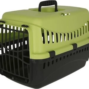 Kerbl Transport Box Expedion with Plastic Door, 45x 30 x 30 cm, Green/ Dark Grey