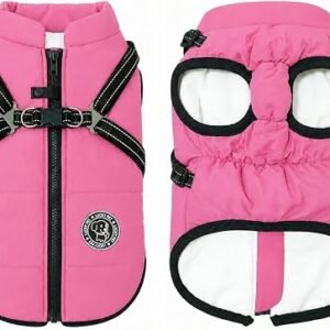 Waterproof Dog Coat with Harness Built in,Warm Winter Coat for Dogs,Dog Jacket for Small Medium Large Dogs