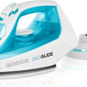 Swan 2-in-1 Cord or Cordless Steam Press Iron, Blue