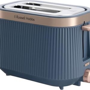Russell Hobbs Toaster [2 Slice] Bront? Navy (Lift & Look, Variable Browning Control, High Lift, Frozen/Cancel/Reheat Functions, Removable Crumb Tray, Matte Finish & Champagne Accents) 26762