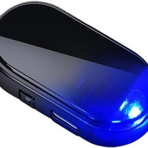 2PCS Solar Powered Dumm Alarm with Flashing LED, Car Security Alarm | Car Immobiliser Flashing Lights, USB Backup Charging Port, Stick On for Van Car Motor...