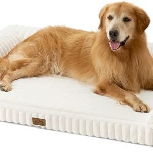 COZY KISS Orthopedic Dog Beds Large 122x89x19cm, Washable Dog Sofa, Cream