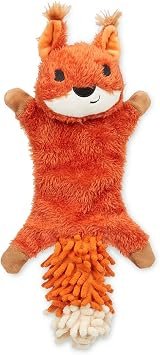 Petface Saffia Squirrel Crinkle Plush Dog Toy with Squeaker (Pack of 1) | Durable Plush Material, Different Textures, Encourages Interactive Play