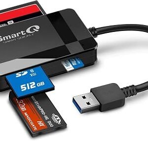 SmartQ C368 USB 3.0 SD Card Reader, Plug N Play, Apple and Windows Compatible, Powered by USB, Supports CF/SD/SDHC/SCXC/MMC/MMC Micro, etc.