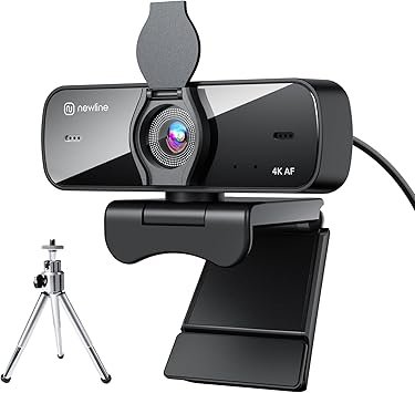 4K Webcam for PC, 30fps, Dual Stereo Microphones, Noise Cancellation, Auto Light Correction, Privacy Cover & Metal Tripod, USB HD Computer Camera for Streaming, Video Calls & Conferences
