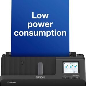 Epson ES-C380W Ultra-compact Desktop Scanner, Wi-Fi 30ppm Auto Feed, PC-Free Colour Scanner with 2-Sided Scanning and Auto Document Feeder (ADF) for PC and Mac