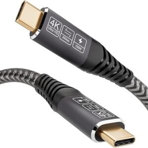 CAKOBLE Cable USB C To USB C 0.5M, USB 3.2 Gen2 USB C Charger, 20 Gbps Data Transmission, 100W 20V/5A Fast Charging Cable,4K @ 60Hz Video Transmission For MacBook Pro,Samsung Galaxy, Huawei