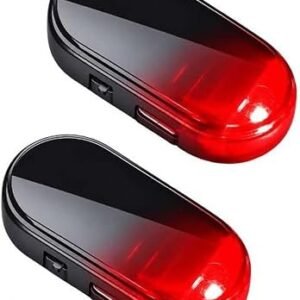 Solar Anti-Theft LED Flashing Lamp Fake Car Alarm System (A-Red2) | Solar Powered Car Alarm Light,Simulated Dummy Automotive Deterrent USB Charging Port Red...