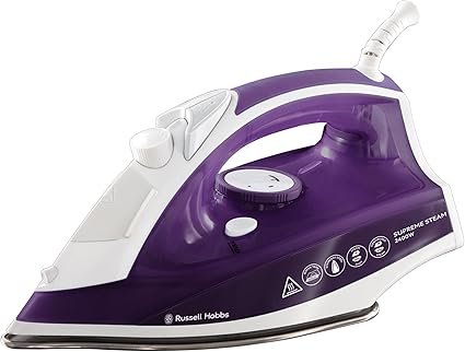 Russell Hobbs Supreme Steam Iron, 2400W, 300ml Tank, 110g Steam Shot, Vertical Steam, Stainless Steel Soleplate, Easy Fill, Self Clean, Non-Stick, 23060