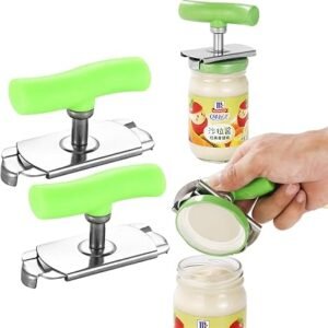 2pc New Can Opener, Upgraded Adjustable Handle Bottle Opener, Adjustable Bottle Opener with Base, Suitable for the Elderly, Children and People with Muscle Weakness(L05-2)