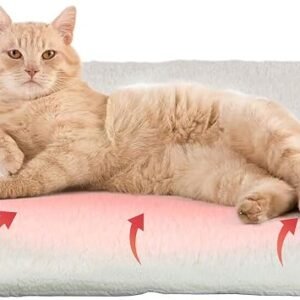 Self-Heating Thermal Pet Pad, Cat Blankets for Indoor Outdoor, Pet Pads with Removable and Washable Cover, Self-Warming Winter Pet Bed Mat Blanket for Cat Rabbits Puppies Kittens 60x 45 cm