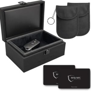 TwelvePeaks® Faraday Box for Car Keys, Key Fobs Pouch & RFID Blocking Card | 1 Faraday Box, 2 Car Key Signal Blocker Pouch , 2 NFC RFID Cards, Car...