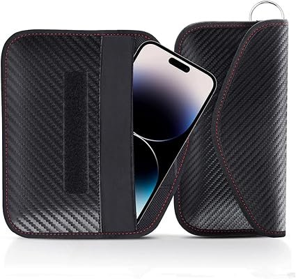 Faraday Pouch for Car Keys & Phones | Faraday Bag RFID Blocker for Car Security | Keyless Anti-Theft Signal Blocking Pouch for Cards | Waterproof Entry Blocker Protector(Black)??