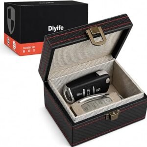 Diyife Small Faraday Box for Car Keys, RFID Key Box Signal Blocker, Black | Fit Up to 4 Car Keys, Premium Carbon Fiber Scratch Resistant, Anti-Theft Keyless...