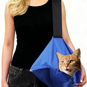 Penitue Cat Sling Carrier, Soft Cat Carrier Pouch Escape-Proof Dog Pet Carry Restraint Bag Anxiety-Reducing for Carrying 10-15lbs Medium & Large Cats Vet Visits Travel Use Accessories