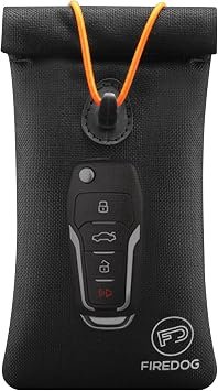 FIREDOG Faraday Pouch for Car Keys and Cell Phone, Key Signal Blocking Bag, Anti Theft Car Protection, Cell Phone WiFi/GSM/LTE/NFC/RFID/Keyless Entry Fob Signal Blocking Bag (Black)