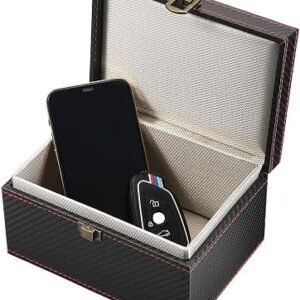 Car Key Signal Blocker Box Compatible with Faraday Box for Car Keys,Carbon Fiber,Large