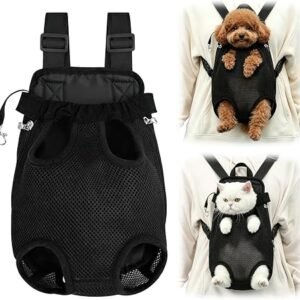 Adjustable Pet Carrier Backpack, Leg Out Ventilated Mesh Dog Cat Front Backpack, Dual Wear Pet Travel Bag for Small Medium Pets, Suitable for Hiking Biking Airplane Outdoor