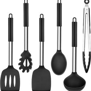 Herogo 6 Piece Black Kitchen Utensil Set for Non-Stick Cookware Pan Cooking