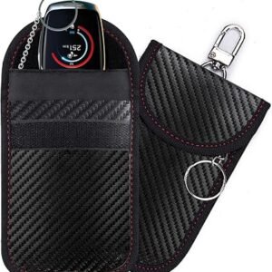 YUNYU Anti-Theft Faraday Pouch for Keys, 2-Pack Signal Blocker Case, Key Fob Protection for Car Security and Remote Entry