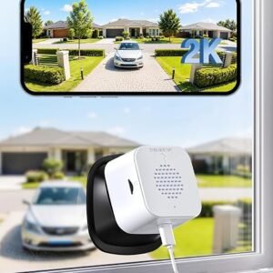YuCamPro 3MP 2K Window Camera with Bracket - Dual Band WiFi, 24/7 Recording | Stick on Window Cameras for Home Security Looking Outside, AI Color Night...
