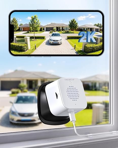 YuCamPro 3MP 2K Window Camera with Bracket - Dual Band WiFi, 24/7 Recording | Stick on Window Cameras for Home Security Looking Outside, AI Color Night...