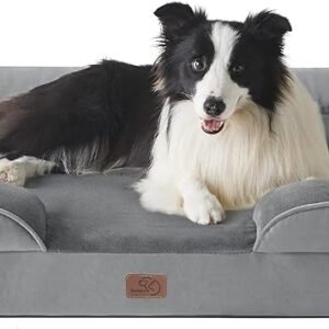 Bedsure Large Dog Bed Sofa - Washable Orthopedic Dog Couch, 89x63x16cm