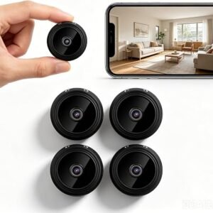 4 Pack Indoor Camera Wireless for Home Security with Phone App, 1080P Small WiFi Mini Camera for Multi-Room Monitoring, Renter-Friendly No-Drilling Nanny Cam Ecosystem, 150? Wide-Angle