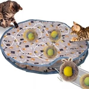 HowseHold Interactive Cat Ball Toy for Indoor Cats Adult - Stimulating Hide and Seek, Hunting Instincts Fast Moving and Montion Activated Suitable for Cats and Kittens