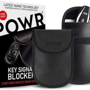 Powr Faraday Pouch for Car Keys - Classic Black - Pack of 2 | Anti-theft Keyless Key Signal - Dual Blocker Layer Shielding Bag - RFID Security & Fob...