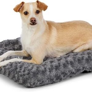Amazon Basics Cat and Dog Bed, Machine Washable Pet Bed, Extra Small (59 x 46 x 6cm), Grey Swirl