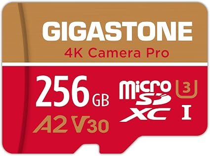 ?5-Years Data Recovery?GIGASTONE 256GB Micro SD Card, 4K Camera Pro, A2 V30 for Smartphone, Gopro, Action Cams, 4K UHD Video, Nintendo-Switch Compatible, Up to 100MB/s, UHS-I U3 C10 with Adapter