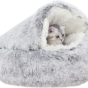 YUDANSI Cat Bed Cave, Donut Cat Beds For Indoor Cats Small Dogs
