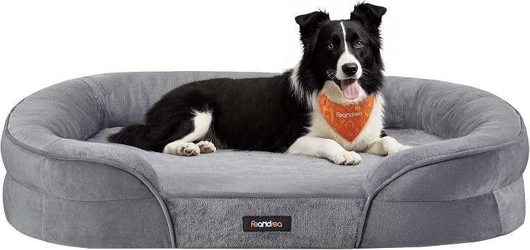 Feandrea Dog Bed Sofa, for Medium Dogs, Orthopedic Dog Couch,91 x 68 x 18cm