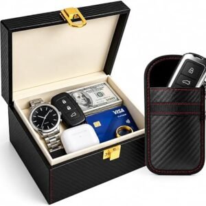 Faraday box and pouch set keyless entry car key safe protector anti-theft signal blocking cages