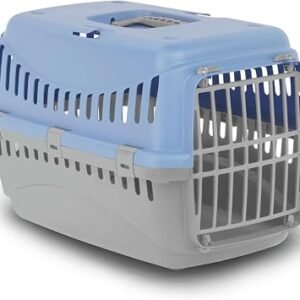 MP Bergamo - Transport Basket Gipsy 50 Plastic Door for Cats, 5 kg, Colour: Blue