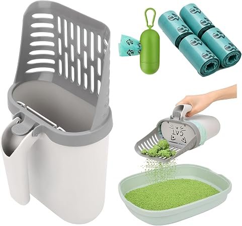 XZSKD Cat Litter Scoop with Holder, 5-Piece Set