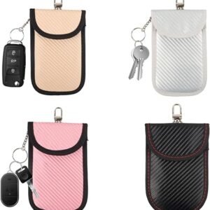 MINGBOLIN Faraday Pouch For Car Keys 4 PCS,Signal Blocking Pouch keyless Entry Car Keys Case Rfid Blocker Bag for car Security Signal Blocking Pouch Rfid