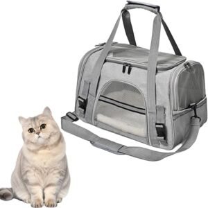 Cat Carrier Bag Dog Pet Transport Bag with Blanket | Portable Soft Bag Cat Transport Carrier, Airline Approved Foldable Medium Small Puppy Kittten Pet...