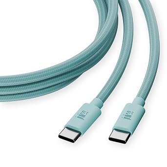 Juice Braided USB C to USB C Cable 2m (Teal) | Fast Charging Lead