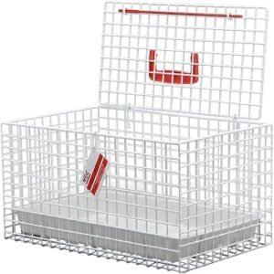 MDC Cat Carrier with Top Opening ? Lightweight Mesh Pet Travel Crate for Vet Visits, Cats & Kittens ? Breathable, Easy Clean Cat Basket with Handle ? Secure & Spacious Cat Crate for Travel, White