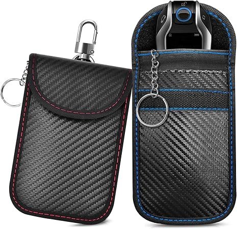 Geebymol Faraday Pouch for car Keys, 2 Pack Car Key Signal Blocking Pouch | Faraday Bag, Keyless Entry Car Keys Case, RFID Blocker Bag for Car Security,...