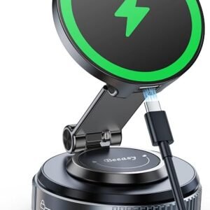 Beeasy for Magsafe Car Mount Charger 15W, Suction Cup Magnetic Phone Holder | |15W Top Charge| 360° Adjustable Vacuum Suction Cup Wireless Car Charger for...